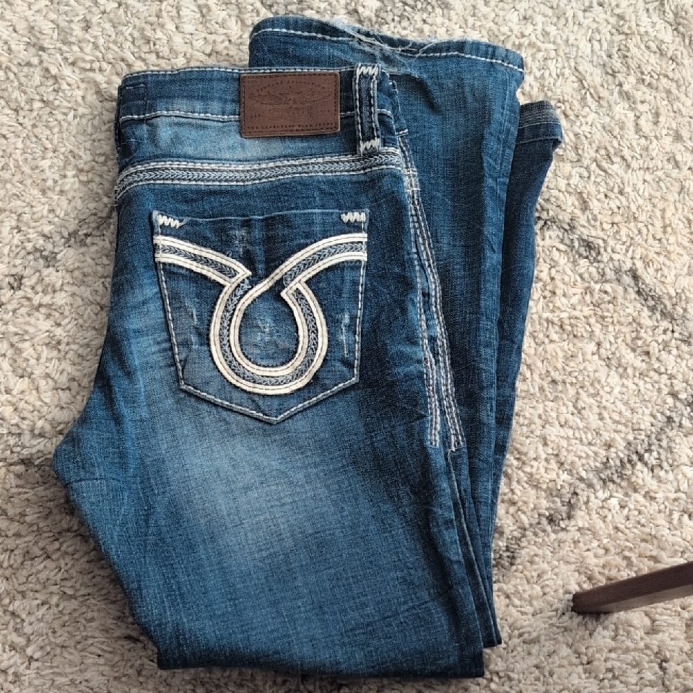 Big Star Blue Boot Cut Jeans with Distinctive Stitching